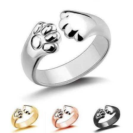 Söt ring med kattfot [roséguld]