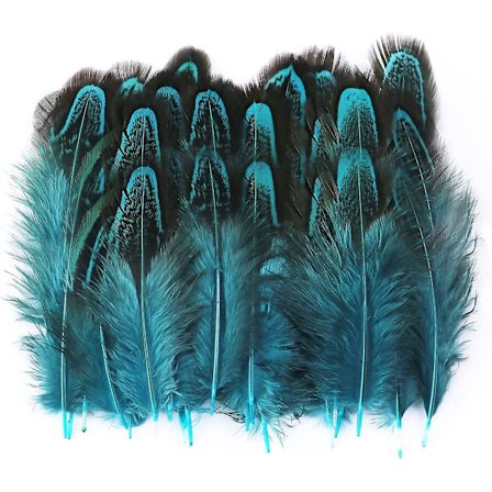 100 stk. blå fasanfjær 5-7,5 cm fjærdrakt for håndverk, klær, søm, dekorasjonstilbehør