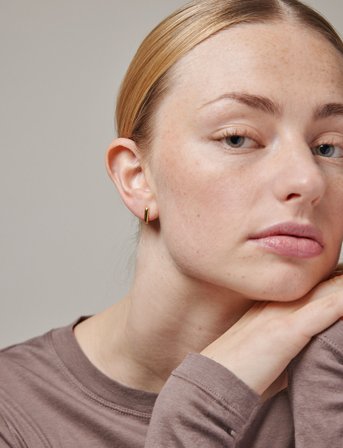 Enamel Copenhagen Hoops, Square 12 Mm - Gold - ONE SIZE