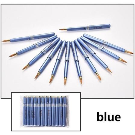 12 kpl / set sisäänvedettävä huuliharja Sisäänvedettävä meikkisivellin SININEN Blue