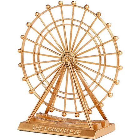 Vintage-tyyliin tehty pyörivä koristeellinen Lontoon silmän muotoinen maailmanpyörä, valmistettu metalliseoksesta, luova toimisto- tai olohuoneen 