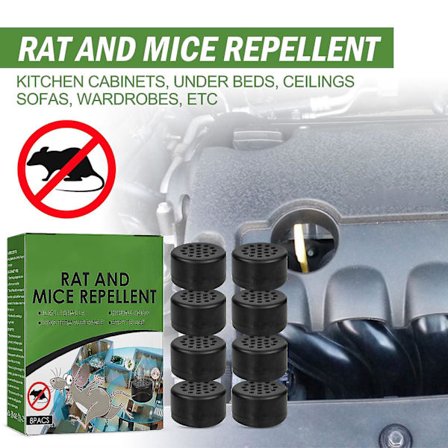 Naturlig rotte- og museafvisende middel, sikker gnaverafvisende middel med stærk lugt til bilmotor, kabinet, garage, museafvisende middel til 