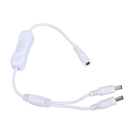 5.5x2.1mm DC5521 Y-jakaja virtajohto virtakytkimellä valvontakameralle ja LED-valolle 37CM