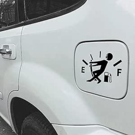 Morsomme bilklistremerker Høyt drivstofforbruk Klistremerker Tom drivstoffmåler Klistremerker for biler Lastebiler Motorsykler og SUV-er (Svart)
