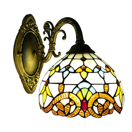 Tiffany Vägglampa, Barockstil, Högkvalitativt Glas, Inomhusbruk,Guld