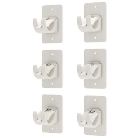 6 Stk Gardinstangsholder Gardinkroge til gardiner HVID