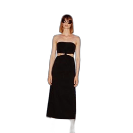 Dress w cut outs, midi längd