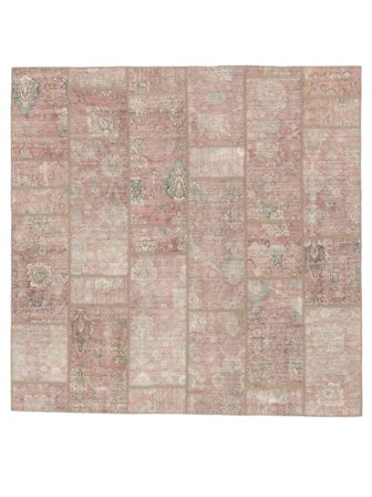 Noué À La Main Patchwork Tapis 200X200 D'orient De Laine Marron/Orange