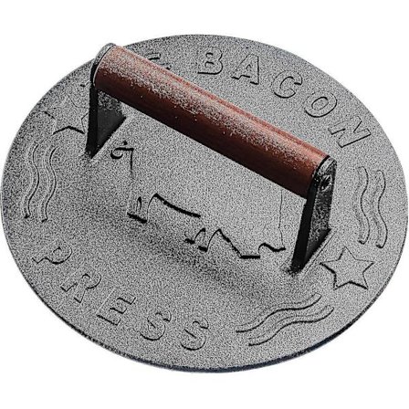 Baconpresse 8,5 tommer rund | Kraftig støpejernsgrillpresse for perfekt stekt bacon, biff og smørbrød | Jevn vektfordeling | Matkvalitet