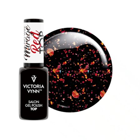 Top coat - Mirage - Red - No Wipe - 8 ml - Victoria Vynn