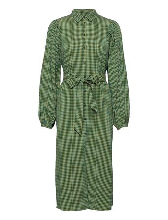 Slfnanna Ls Midi Shirt Dress Ex Green Selected Femme
