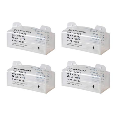 4-pack Rolig Genomskinlig Vävnadslåda, Pvc Vävnadshållare, Vattentät Vävnadsförvaringslåda