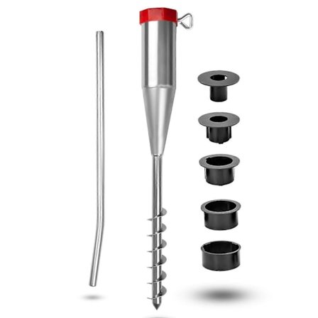 Jordhylse for tørkestativ 25-55mm Jordanker Parasollfot Jordspyd Skru-inn Hylse for Strand Jordanker Skru-inn Hylse for Paraply Gr