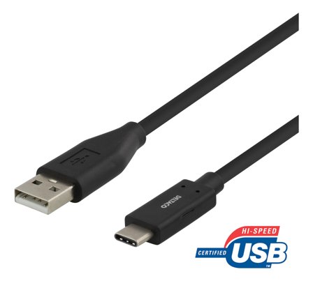 Deltaco USBC-1006M - USB type C-kabel - 24 pin USB-C til USB - 2 m