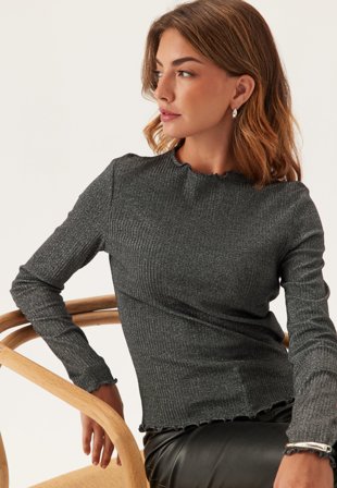 ONLY-Onlemma Life Ls Glitter Top-S