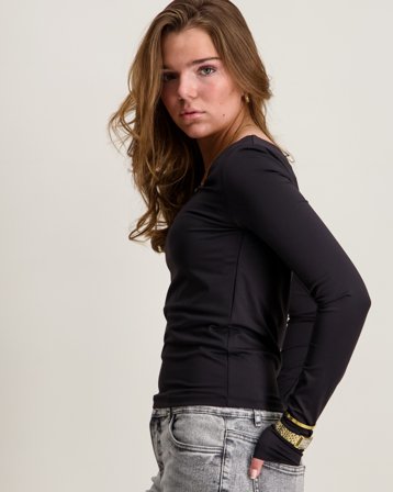 Kids ONLY KOGEA L/S 2-WAYS TOP JRS Noir Hauts et chemisiers Fille - Kids Brand Store