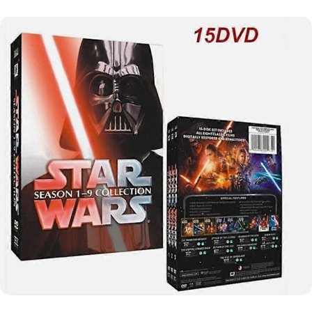 The Complete Saga Collection Star Wars: Kausi 1-9 englanninkielinen versio (DVD 15-levyn boksipaketti) UUSI