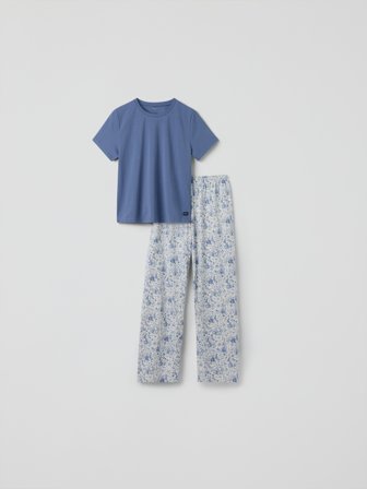 Polarn O. Pyret Pyjamas blommig vuxen - S - barnkläder - blue