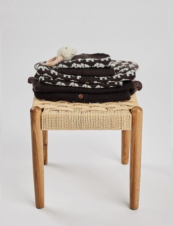 Smallstuff Cardigan, Ao Elephants, Merino Wool, Brown - Brown - 56/62