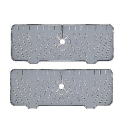 2 st Silikon Kranmatta för Diskbänk, Vattenskydd Stänkskydd Kran Vattenuppsamlingsmattor, Kran Absor[D]