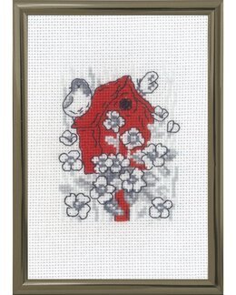 Broderikit Billede Fuglehus - Permin