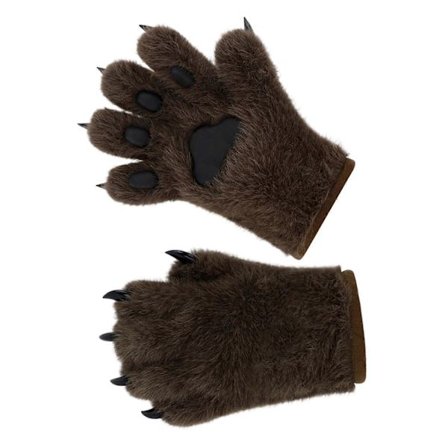 Överdimensionerade Faux Fursuit Katt Tassar Handskar Justerbar Storlek 29x25cm för Vuxna Barn Kostymfester brun[D]