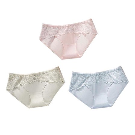 Isilkslingor i spets, damunderkläder med bomullslinning, sexiga spets trosor