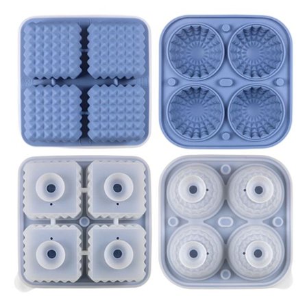 Fleksible silikoneisforme med firkantede og runde designs til fest, tåler opvaskemaskine, isterningebakker til cocktails