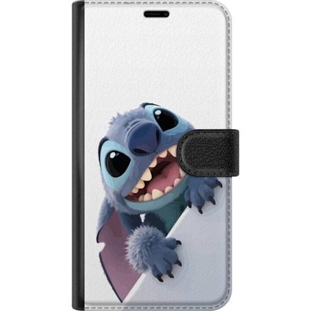 Kompatibel Tegnebogsetui til Motorola Moto G34 Sot Stitch design med hvid baggrund glad Disney-figur i 3D-stil perfekt til fans af Lilo og Stitch, som