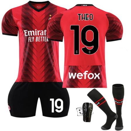 Ny sæson 2023-24 AC Milan Hjemme nr. 9 Giroud 10 Leo 11 Ibrahimovic 19 Special Olympics Fodboldtrøje Sportstøj 3XL