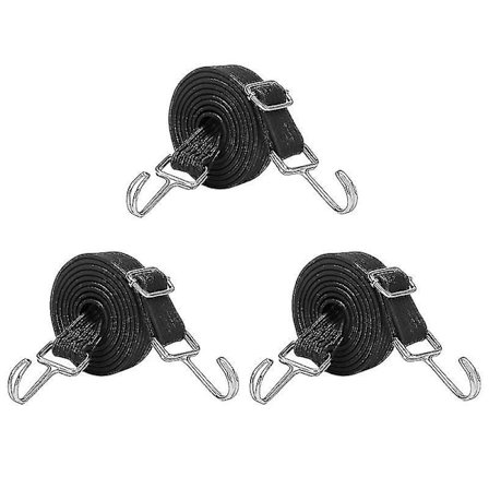 3 stk 1m Heavy Duty Stropper Tau Flat Bungee Cord For Sykkel Bagasjebrett Festinger
