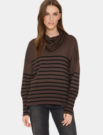Saint Tropez Grilasz Cowlneck Pullover - Brown - L