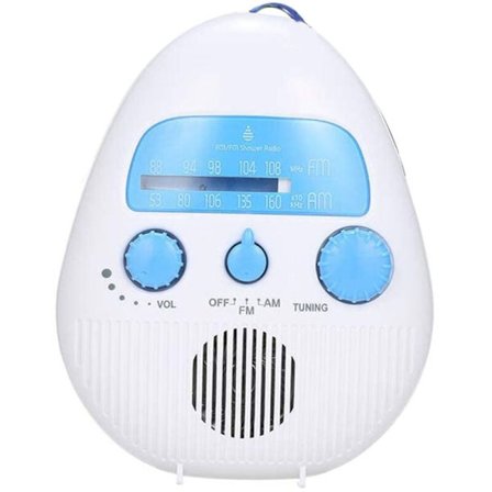 Brusebadsradio, Vandtæt Bærbar AM/FM Radio Højttaler Rumradioer til Hjem Bad Udendørs