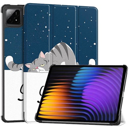 Fodral för Xiaomi Pad 7 Pro/Pad 7 Mönstertryckt Läderställ Tablet Cover - Katt
