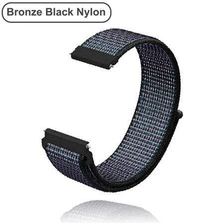 Uudet 18 mm 20 mm 22 mm hihnat Garmin Venu 2S:lle Ranneke Vivoactive 3 4S 4 Forerunner 245 645 Galaxy Watch 4 Classic 42 46 mm Pronssi Musta Nylon