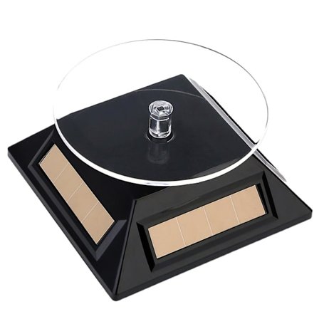 Solcelle display stand 360 graders rotation energibesparende Abs roterende platform display base til butiksvinduer