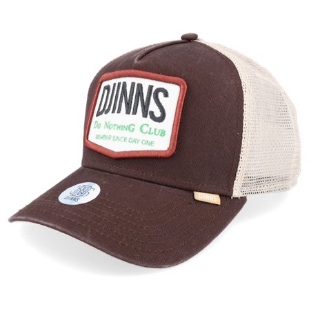 Djinns - Brown - trucker - Cap - Nothing Club Heatdye-Dark Brown/White Trucker - Hatstore