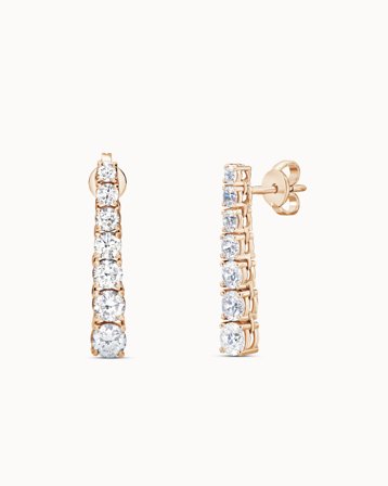 Yasmine diamantörhängen i 18K roséguld