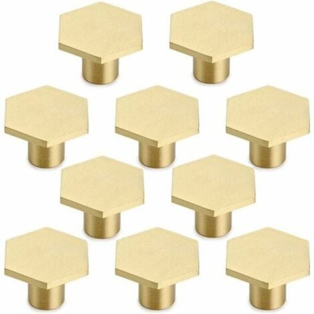 10 stk massive messing heksagon knotter, skap dør knotter runde messing knotter møbel knotter 30*21mm