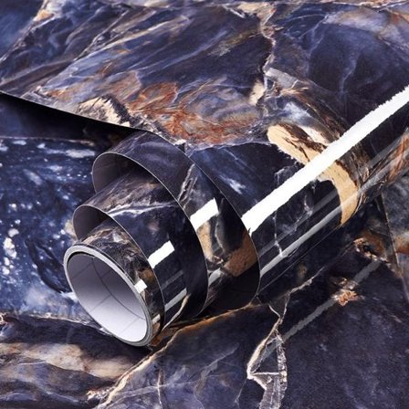 "Marmor Kontaktpapper 40 cm x 3 m Självhäftande Glansig Tapet för Skåp Bänkskivor Kök Dekorativt"