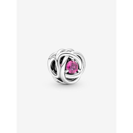 Pandora - October Pink Eternity Circle Charm - Sterling Silver