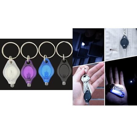 4 kpl (valkoinen+violetti+sininen+musta) Mini LED-avainperä kannettava Ultra