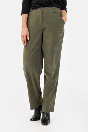 SIGNATURE - Bukser - Oliven - Let Fløjl