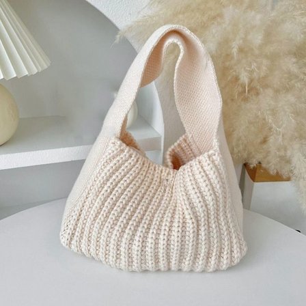 Neulottu käsilaukku Knot käsilaukku APRIKOS - varastossa