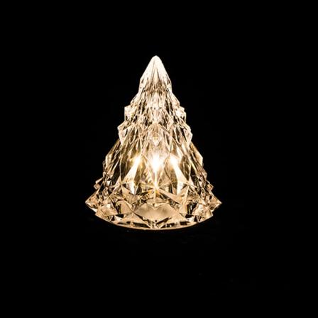 [3 kpl] Yövalo Kristalli Mini Joulukuusi Valo Liekitön LED (Lämmin Valkoinen)