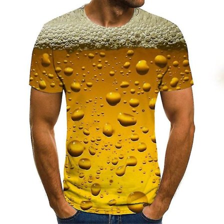 Beer Bubble 3d Digital Print Kortärmad T-shirt för män