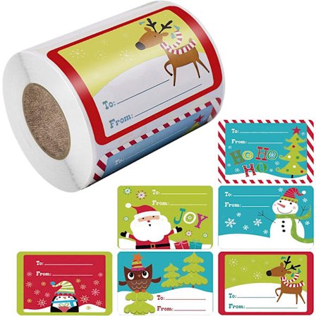 En pakke med 500 juleklistremerker