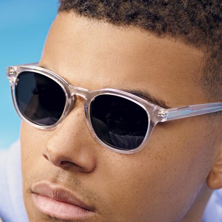 Classic Clear Polarised Smokey Sunglasses för män - Retrosolglasögon