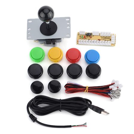 USB Arcade Dele Komponenter Joystick + Farve Trykknap Kits Spil Controller DIY Udskiftning Kits