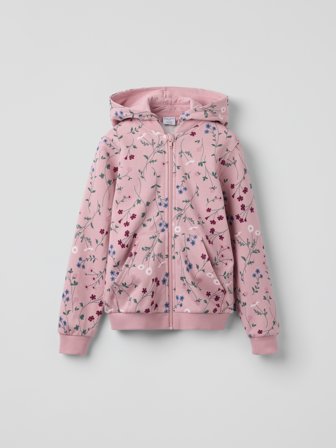 Polarn O. Pyret - Hoodie floral - 86 - Childrenswear - pink